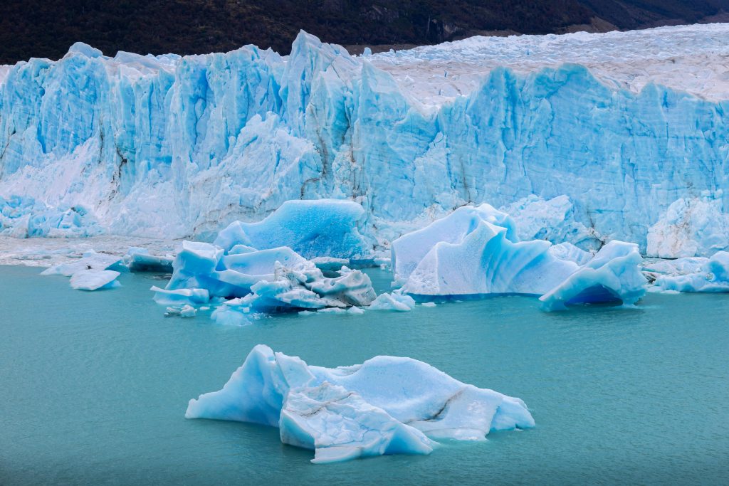 Majestic view of Perito Moreno Glacier, Santa Cruz, Argentina, showcasing stunning ice formations.